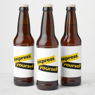 Moderne, lebendige, kühne Grafik von Express Yours Bierflaschenetikett