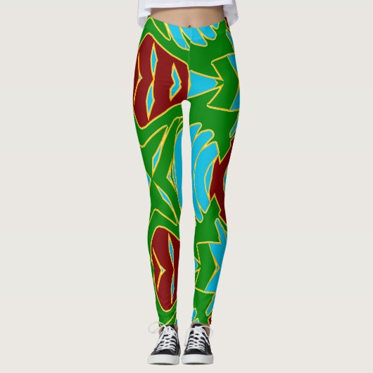 Moderne, lebendige Leggings "Ratti_Creative_Arts" (Vorderseite)