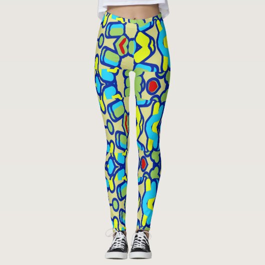 Moderne, lebendige Leggings "Ratti_Creative_Arts" (Vorderseite)