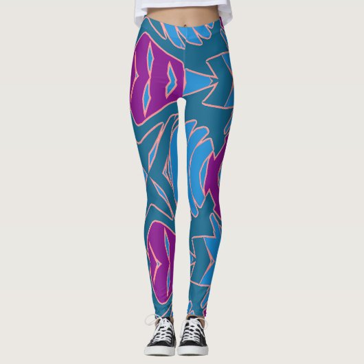Moderne, lebendige Leggings "Ratti_Creative_Arts" (Vorderseite)