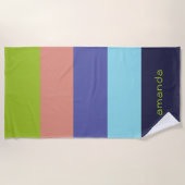 Moderne, lebendige Streifen Strandtuch (Vorderseite)