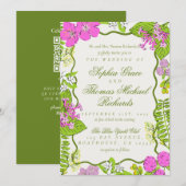 Moderne lebendige tropische botanische Hochzeit Einladung (Vorne/Hinten)