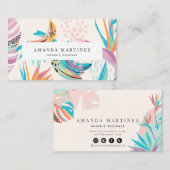 Moderne, lebendige tropische Motif Social Media Visitenkarte (Vorne/Hinten)