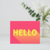 Moderne, lebendige Typografie in Rosa und Gelb Postkarte (Stehend Vorderseite)
