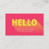 Moderne, lebendige Typografie in Rosa und Gelb Visitenkarte (Vorderseite)