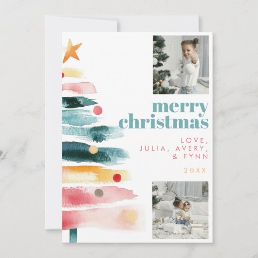 Moderne lebendige Weihnachtskarte Einladung (Vorderseite)