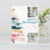 Moderne lebendige Weihnachtskarte Einladung (Stehend Vorderseite)