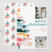 Moderne lebendige Weihnachtskarte Einladung (Vorne/Hinten)