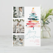Moderne lebendige Weihnachtskarte Einladung (Stehend Vorderseite)