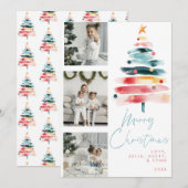 Moderne lebendige Weihnachtskarte Einladung (Vorne/Hinten)