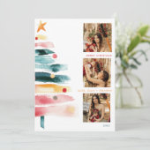 Moderne lebendige Weihnachtskarte Einladung (Stehend Vorderseite)