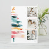Moderne lebendige Weihnachtskarte Einladung (Stehend Vorderseite)