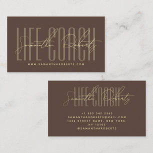 Moderne Lebenscoach-Typografie-Schrift braun Visitenkarte