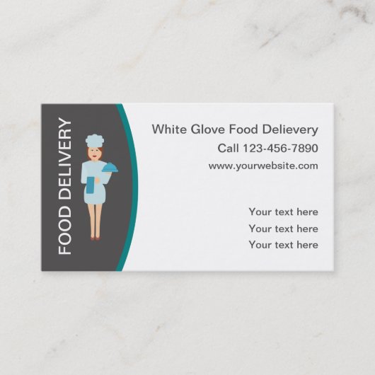 Moderne Lebensmittel liefern moderne Visitenkarten Visitenkarte (Vorderseite)