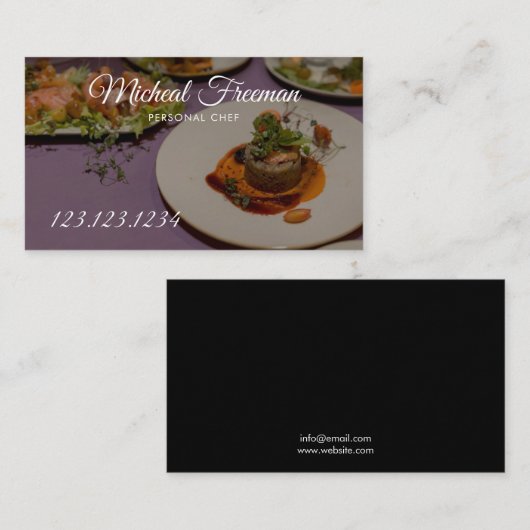 Moderne Lebensmittelfotografie Persönlicher Koch Visitenkarte (Vorne/Hinten)