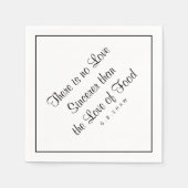 Moderne Lebensmittelliebhaber schreiben handgeschr Serviette (Vorderseite)