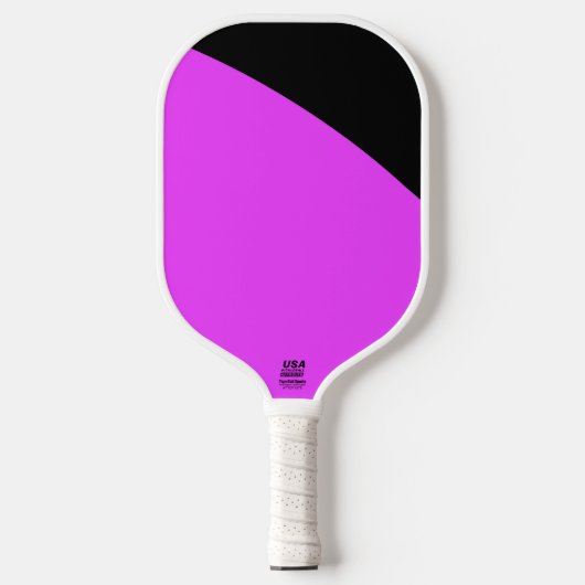 Moderne, lebhafte tropisch-rosa, gelbe schwarze Ku Pickleball Schläger (Vorderseite)