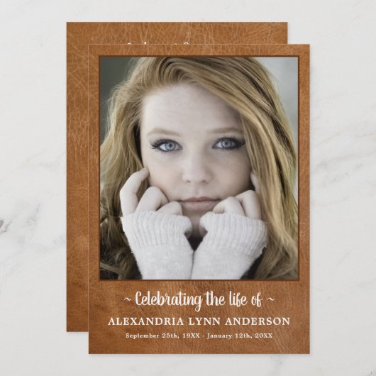 Moderne Lederdenkmal-Anordnung der Dienstbeerdigun Programm (Vorne/Hinten)