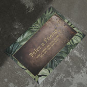 Moderne Ledergrün Stilvolle QR-Referenzkarte Visitenkarte