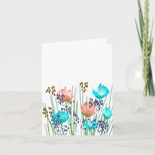 Moderne leere botanische Notizkarten Korrespondenz Dankeskarte (Vorderseite)