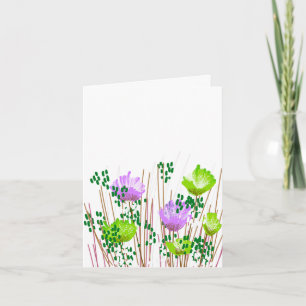 Moderne leere botanische Notizkarten Korrespondenz Dankeskarte