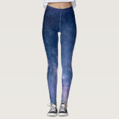 Moderne Leggings | blaues Universum, Kosmos,Sterne (Vorderseite)