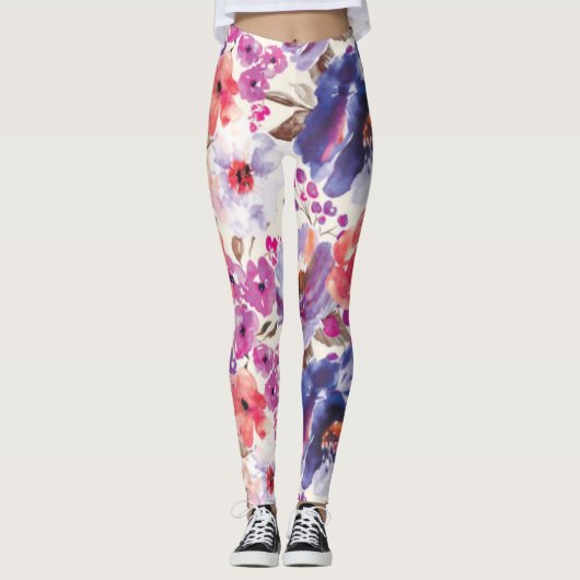 Moderne Leggings für Blumendesign (Vorderseite)