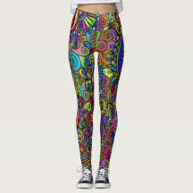Moderne Leggings im Psychedelia-Stil