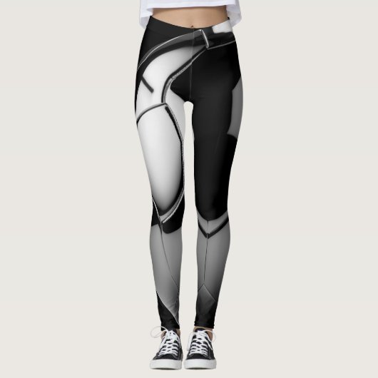 Moderne Leggings in Schwarz und Weiß (Vorderseite)