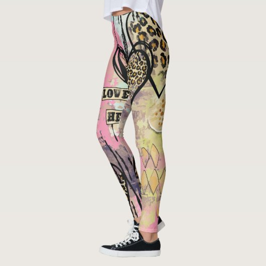 Moderne Leggings mit Aquarellhaut (Links)