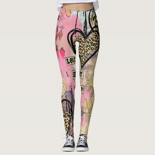 Moderne Leggings mit Aquarellhaut (Vorderseite)