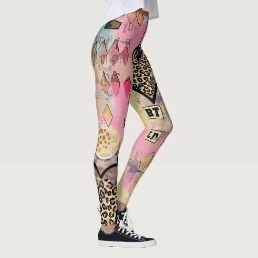 Moderne Leggings mit Aquarellhaut (Rechts)