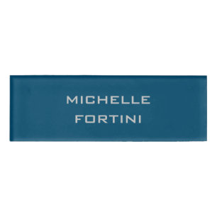 Moderne Legitimation Schlicht Ocean Blue Namenschild