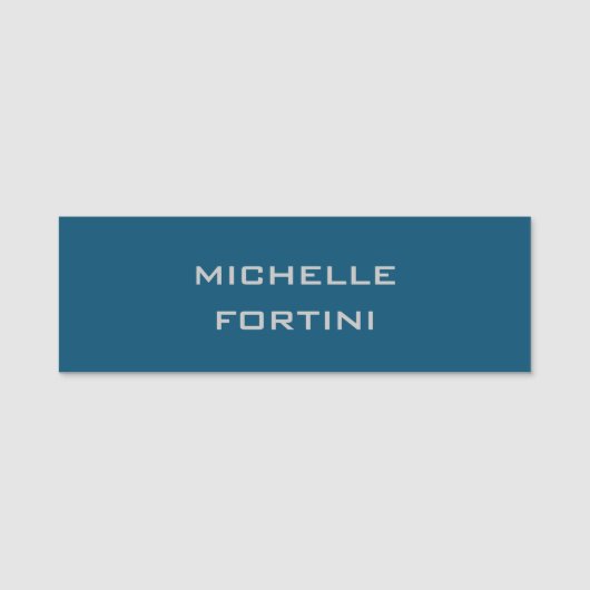 Moderne Legitimation Schlicht Ocean Blue Namensschild (Vorderseite)