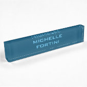 Moderne Legitimation Schlicht Ocean & Sky Blue Namensplakette