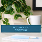 Moderne Legitimation Schlicht Ocean & Sky Blue Namensplakette