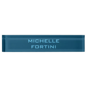 Moderne Legitimation Schlicht Ocean & Sky Blue Namensplakette