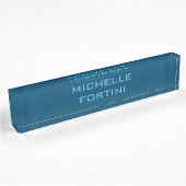 Moderne Legitimation Schlicht Ocean & Sky Blue Namensplakette