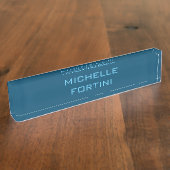 Moderne Legitimation Schlicht Ocean & Sky Blue Namensplakette (Seite)