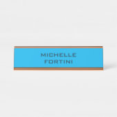 Moderne Legitimation Schlicht Sky & Ocean Blue Schreibtischnamensplakette (Vorderseite )