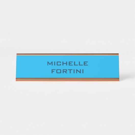 Moderne Legitimation Schlicht Sky & Ocean Blue Schreibtischnamensplakette (Vorderseite )
