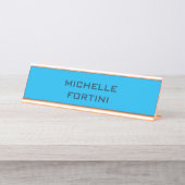 Moderne Legitimation Schlicht Sky & Ocean Blue Schreibtischnamensplakette (Vorderseite )