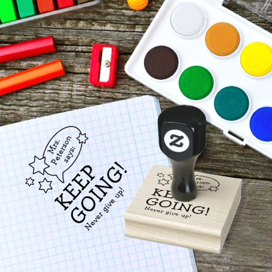 Moderne Lehrer ermutigen zurück zur Schule Gummistempel