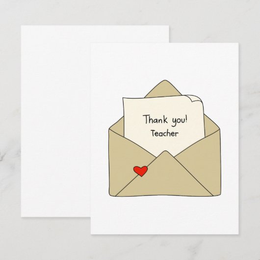 Moderne Lehrerbewertung Dankeschön-Karte (Vorne/Hinten)