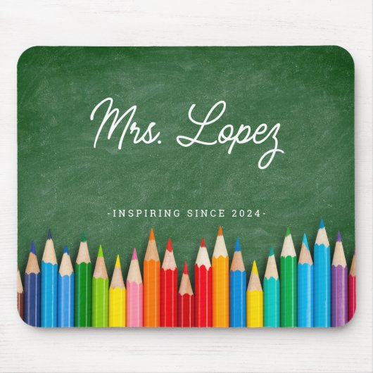 Moderne Lehrerin Script Klassenzimmer Mouse Pad Mousepad (Vorne)