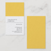 Moderne, leicht gelbweiße, trendige Minimalistisch Visitenkarte (Vorne/Hinten)