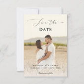 Moderne, leicht verblasste Foto- und Script-Hochze Save The Date (Vorderseite)