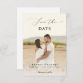 Moderne, leicht verblasste Foto- und Script-Hochze Save The Date (Vorne/Hinten)