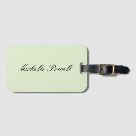 Moderne, leichte Pastellfarbe-Trend-Script Gepäckanhänger (Vorderseite (Horizontal))