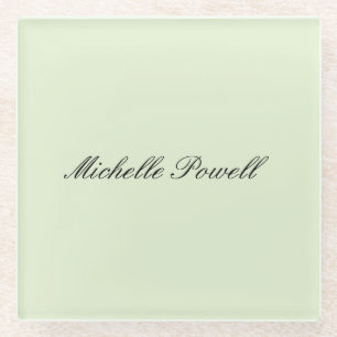 Moderne, leichte Pastellfarbe-Trend-Script Glasuntersetzer